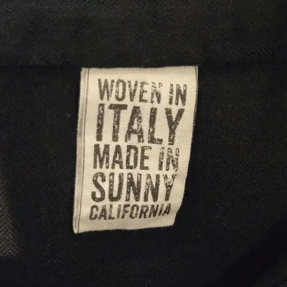 Frank & Eileen Grayson 100% Cotton Black Button-Up Shirt Tunic M Italian Fabric - Picture 6 of 9